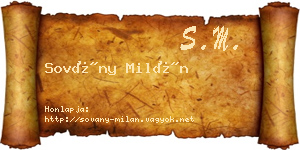 Sovány Milán névjegykártya