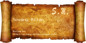 Sovány Milán névjegykártya
